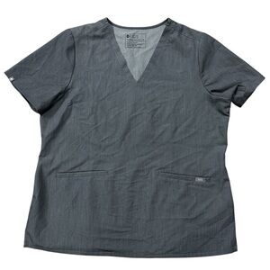 Figs FW1100 Casma Three Pocket Gray Vneck Scrub Top Size XL